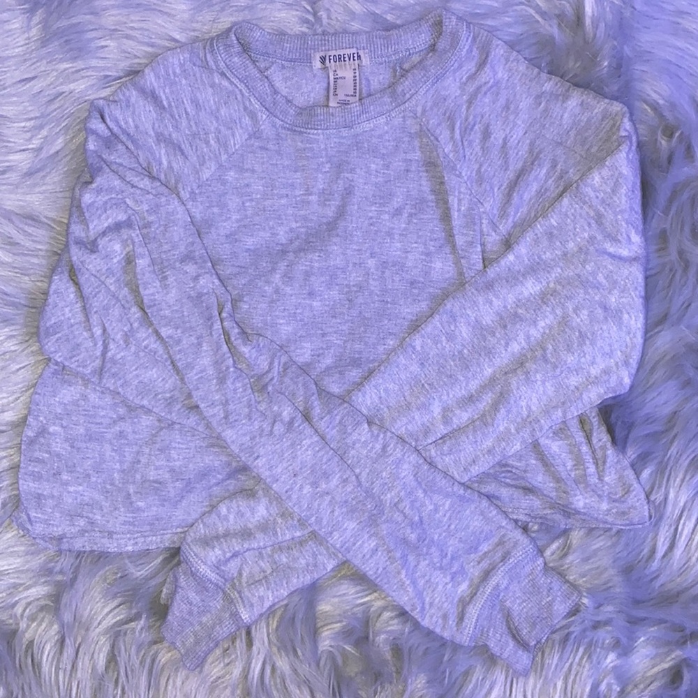 cropped gray long-sleeve